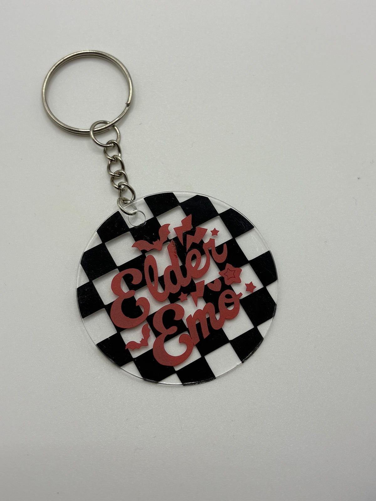 Elder Emo Checkerboard Keyring