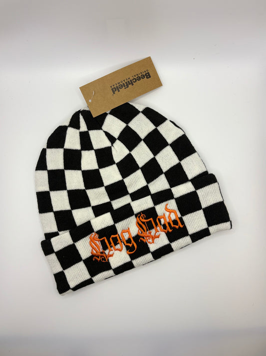 Dog Dad Checkerboard Beanie