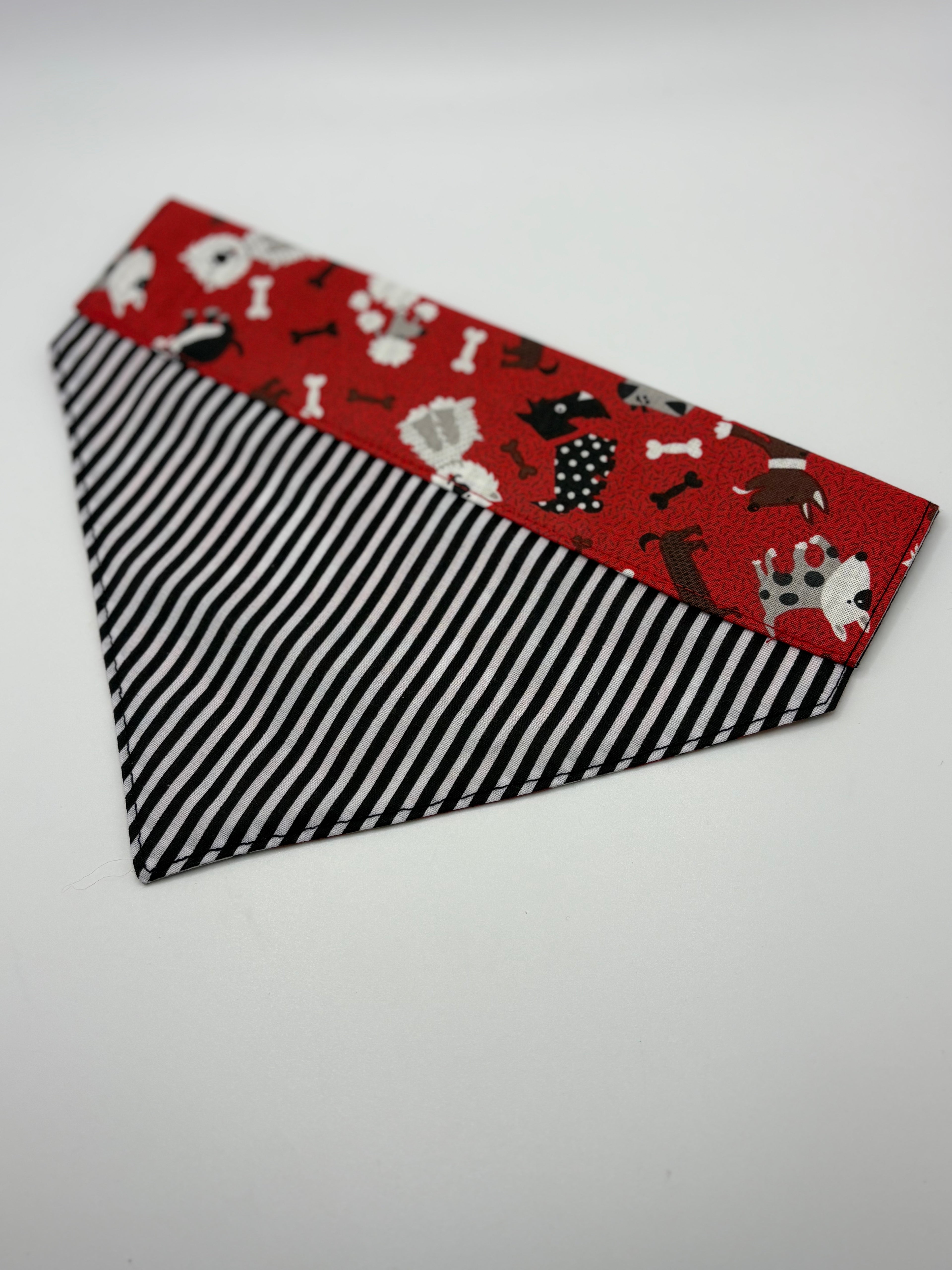 Red doggy print reversible bandana