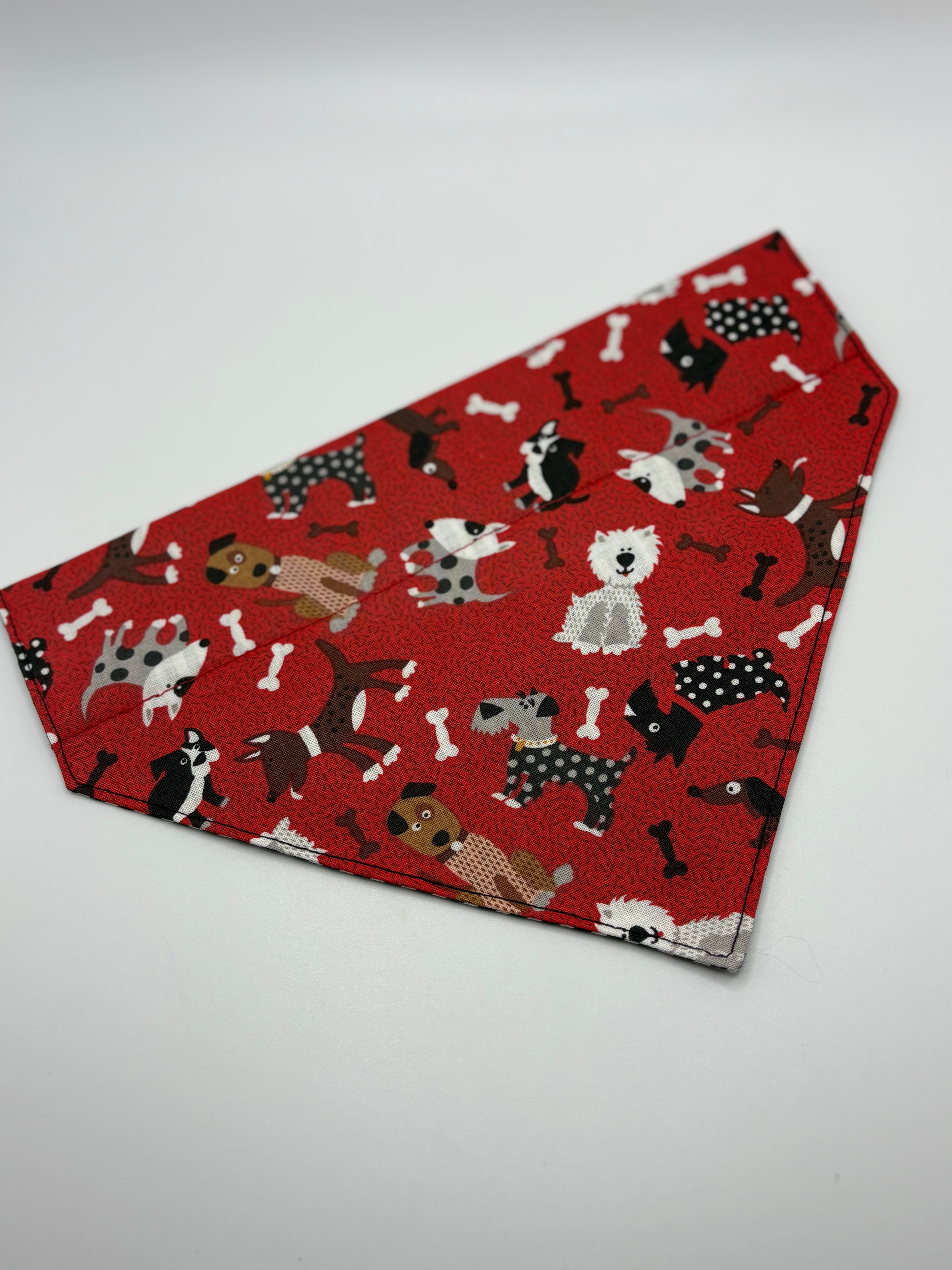 Red doggy print reversible bandana