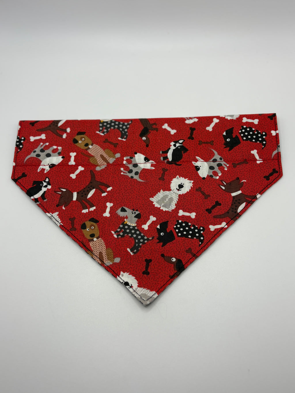 Red doggy print reversible bandana
