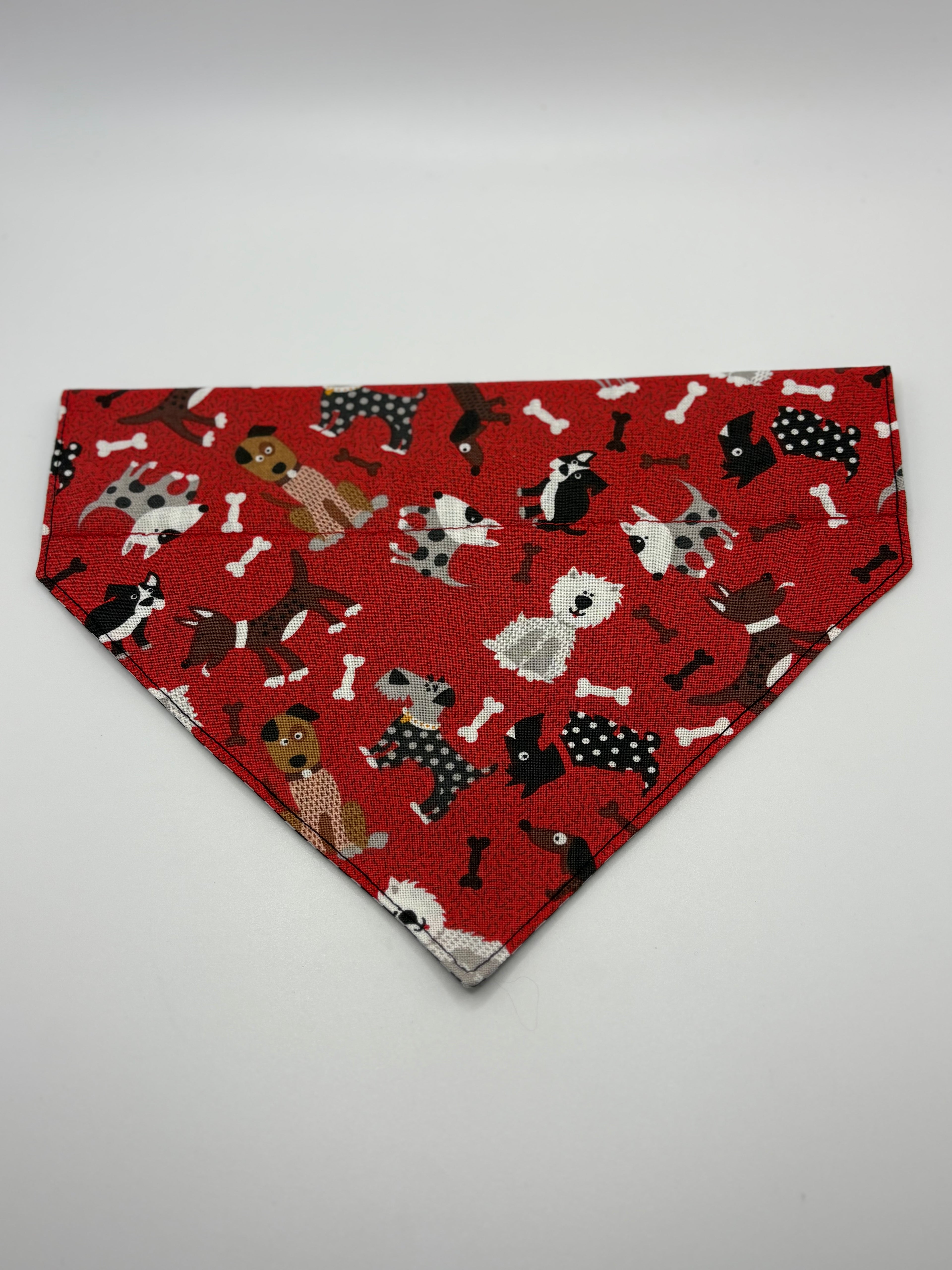 Red doggy print reversible bandana