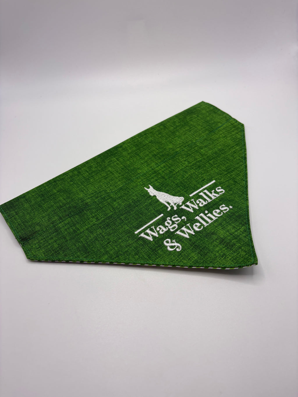 Green Wags,Walks & Wellies bandana reversible