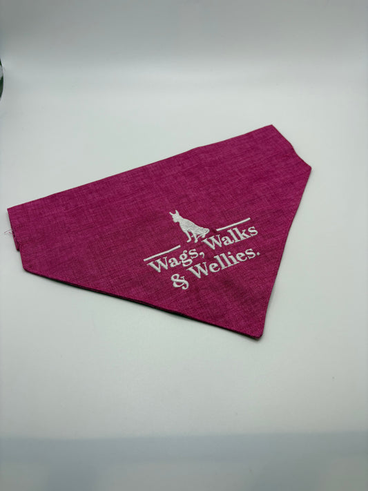 Wags,Walks & Wellies Pink Bandana
